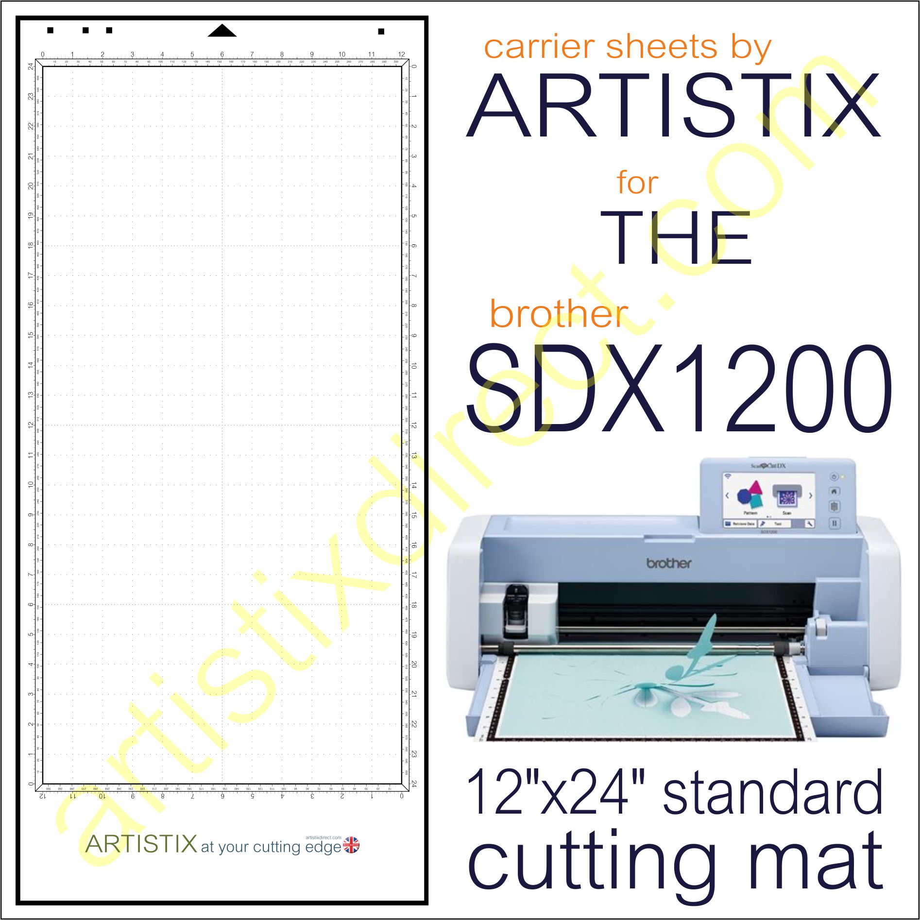 Scan N Cut Artistix Fabric Cutting Mat Carrier Sheet Scanncut 12 x 12 